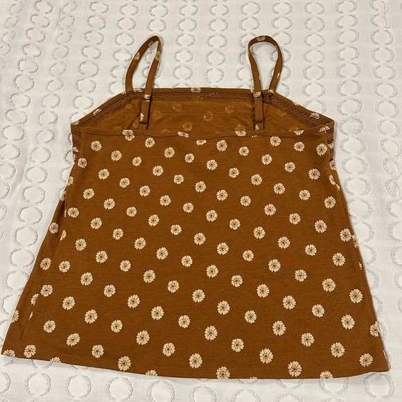 Market & Spruce Adjustable Strap Linen Blend Tank Top Tan Floral StitchFix - Picture 10 of 12